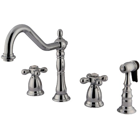 Kingston Brass KS1791AXBS Widespread Kitchen Faucet, Polished Chrome KS1791AXBS